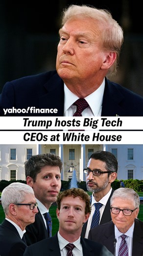 Mark Zuckerberg, Sam Altman & Tim Cook were just some of the Big Tech CEOs that President Trump hosted at the White House. | Yahoo Finance