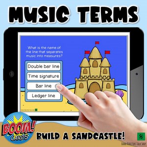 Musical Theory Game- Build a Sandcastle w/ Musical Terms- Interactive Boom Cards
