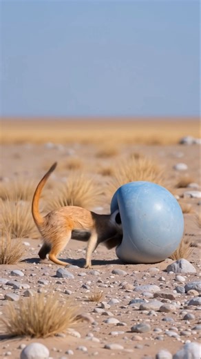Meerkat’s Funny Mistake – Gets Stuck Inside a Ball! 😂🐾 #shorts #youtubeshorts #meerkat