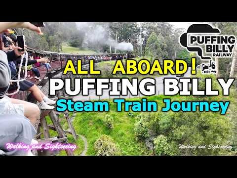 Puffing Billy Steam Train Journey 4K🚂Belgrave to Emerald Lake🧑‍🔧Dandenong Ranges Melbourne Australia