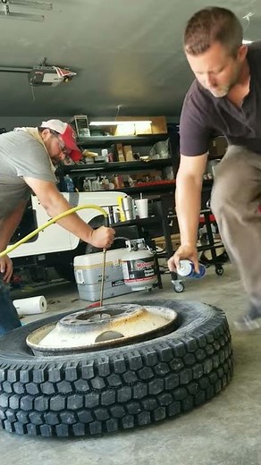 Seating a truck tire bead with ether