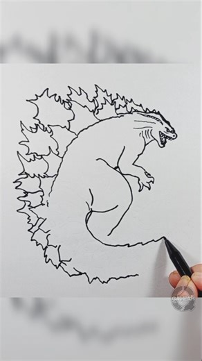 Review - How to Draw Godzilla – Step by Step for Beginners #shorts #drawing #seamonsters #art