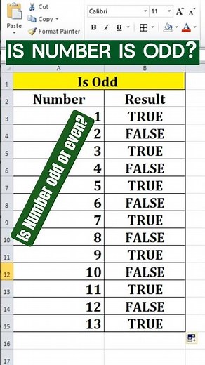 Check Odd Numbers in Excel with ISODD Function #viral #excel #viralvideo #video #viral #video#videos