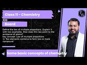 Define the law of multiple proportions. Explain it with two examples. How does this law point to ...