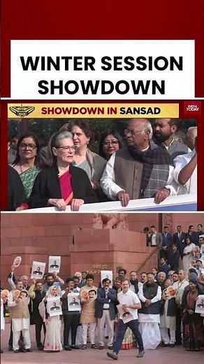 Opposition MPs Protest Labour Code Outside Makar Dwar | Winter Session 2025 Row