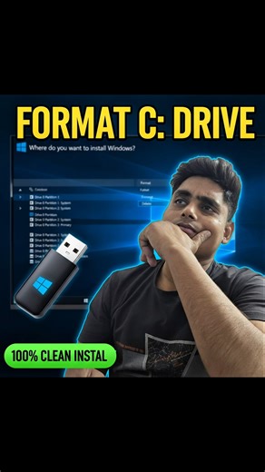 How to Format C Drive Safely 🔥 || C Drive Format in 1 Minute ⚡|| 100% Working C Drive Format Trick ✅