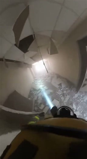 Firefighter Enters an Unstable Structure