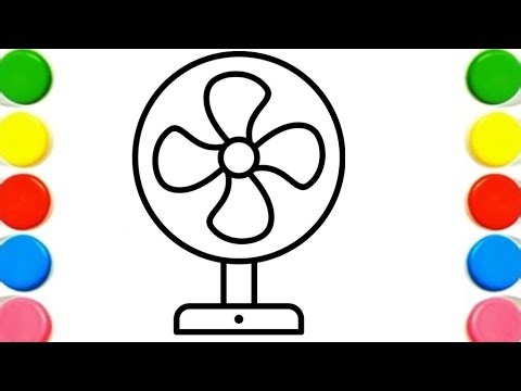 How To Draw cute fan Drawing, Painting & Coloring For Kids and Toddlers_ Child Art 🐋🌈🎨