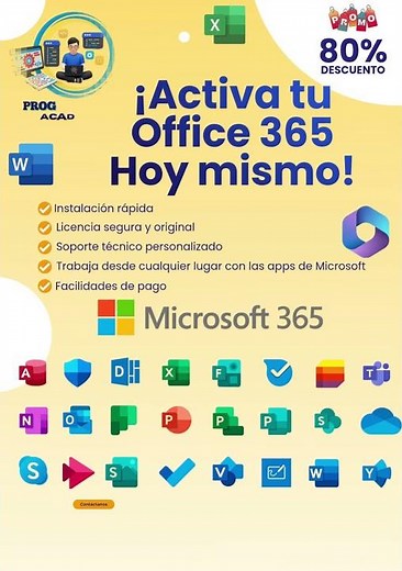 🖥️ ¡Activa tu productividad con Microsoft Office 365! 💼 ¿Necesitas Word, Excel, PowerPoint,