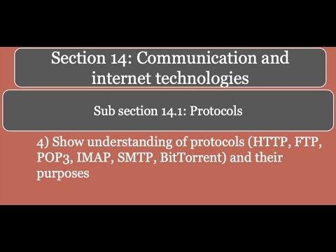 Year 13 Lesson 7 - Common Protocols including BitTorrent