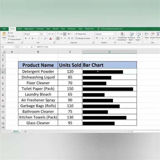 Convert values into bars instantly. #shorts #trending #viral #youtubeshorts #excel #tips