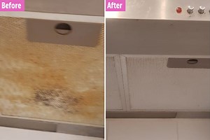 Woman’s cleaning hack removes grease from filthy oven hood with NO scrubbing