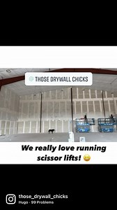 Glad to have scissor lifts on all these airplane hangar jobs we take on! Construction Pros | Those Drywall Chicks