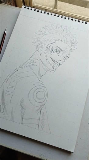 draw with anime character sukuna outline tutorial 🤯#drawing #art #sketch #outline