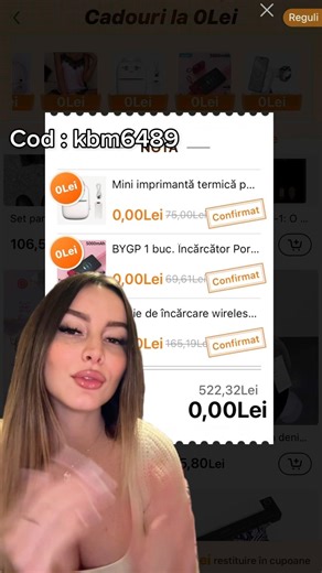 Folosiți codul : KBM6489 în bară de căutării pentru produse la 0 lei🤗