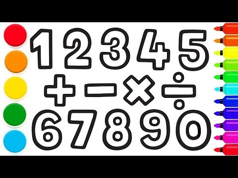 How to draw the Numbers and Math Symbols | step by step