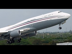 Qatar Amiri Boeing 747-8 BBJ Takeoff at Fort Lauderdale | A7-HBJ | Plane Spotting