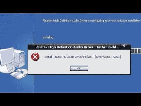 Fix Error Code Install Realtek HD Audio Driver Failure 0001 ( -0001 High Definition Pop-up Windows)