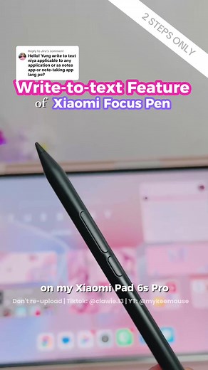 How to Use Xiaomi Focus Pen for Text Writing in Any App