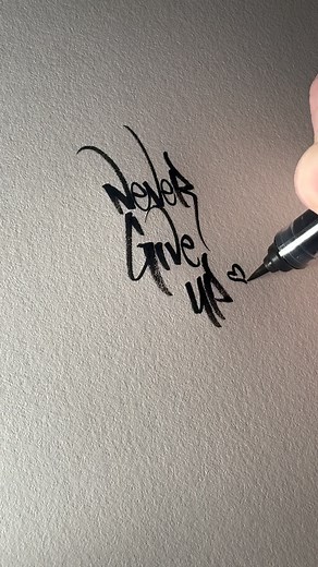 23K views · 3.8K reactions | NEVER GIVE UP! #art #graffiti #tattoo #ink #inked #letters #lettering #asmr #calligraphy #painting #drawing #asmr #typography #love #nevergiveup #swiss #monaco #dubai | Artisto Official | Facebook