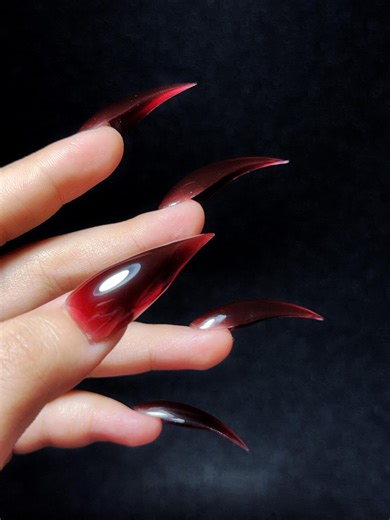 Blood Red Ombre Dragon Claw Nails, Extra Long Stiletto Press on Nails, Gothic Vampire Nails, Dark Fantasy Handmade Nails, Sharp Claw Set - Etsy
