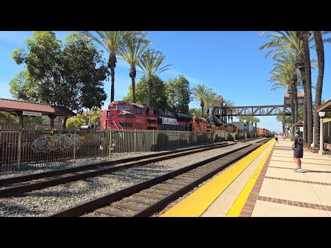 BNSF Stack Train at Fullerton Station with Ferromex #4031 SD70ACe Power on it