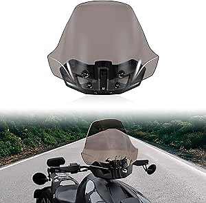 SAUTVS Dark Tinted Wider Adventure Adjustable Windshield for Ryker, XXL Front Tinted Dustproof Durable Hard Coated Windshield for Can Am Ryker All Models Accessories (Replace #219401032)