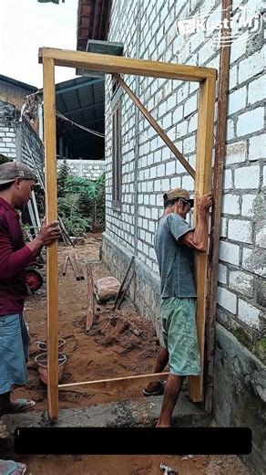 Traditional Wooden Door Frame Installation on Brick Wall | Carpentry Education.