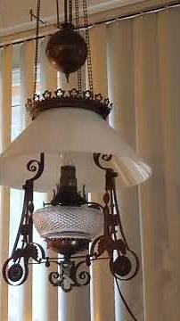 1876 Victorian hanging oil lamp