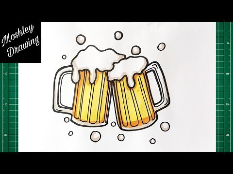 How to Draw Beer Cheers Step by Step