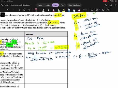 Concentration and dilution