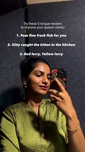 2.4K reactions · 203 shares | Tongue twisters are great hack to improve your speech clarity! ✨ Every time you practice tongue, twisters, make sure you say it with the right pronunciation and clarity, and then gradually increase the speed and number of times you repeat it! #speechclarity #speechskills #communication #speechtherapy #publicspeaking #speaking #tonguetwisters #speechlanguagepathology | Shruthi Sathyan | Facebook
