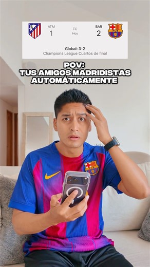 Tus amigos madridistas automáticamente ⚽️😂#Barcelona #RealMadrid #championsleague #humor