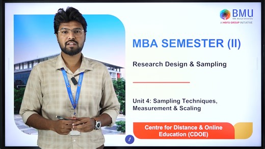 Unit 4.1 Sampling Techniques, Measurement & Scaling