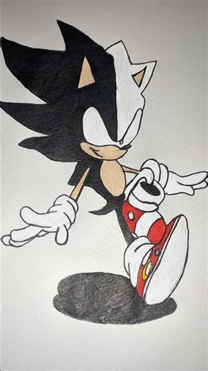 Dark Sonic Style Hand Drawing | Cool Hedgehog Art ✨ #Drawing #Art #CartoonArt