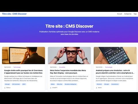 CMS spécial Edition de sites et Discover