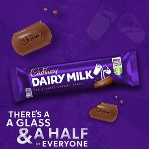 There’s a glass & a half in everyone 😉 Cadbury simply irresistible 💜 #Cadbury #CadburyDairyMilk | Cadbury Dairy Milk