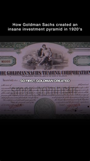 MacroGlide on Instagram: "In the late 1920s, Goldman Sachs played a central role in creating a leveraged investment-trust pyramid that amplified the stock market bubble before the 1929 crash. The firm launched the Goldman Sachs Trading Corporation (1928), which then sponsored additional layers of trusts, including Shenandoah Corporation and Blue Ridge Corporation, each owning shares in the others and financed heavily with borrowed money. This structure created the illusion of growing value while