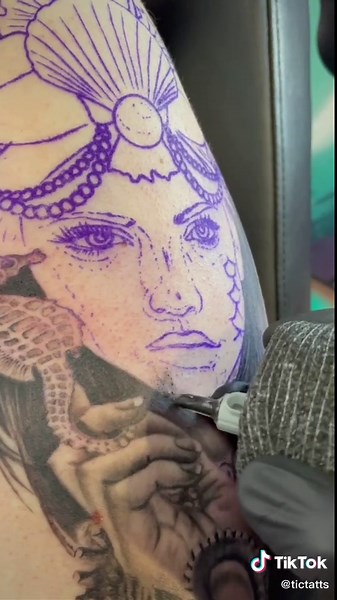 Goddess Mermaid Tattoo Design Process