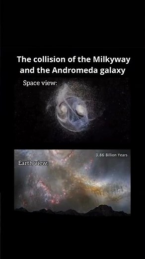 The Collision of the Milky Way and the Andromeda Galaxy 😱👆