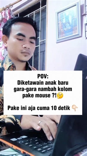 Cara Cepat Tambah Kolom di Excel#excel #excelshortcuts #msexcel #excelpemula #fyp #shorts