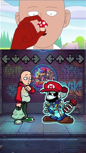 FNF Character Test Saitama vs Mario - FNF One Note Hit Mods