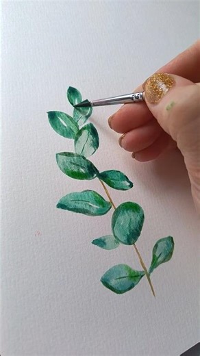 watercolour eucalyptus... paint along with me... easy tutorial leaves #watercoloring