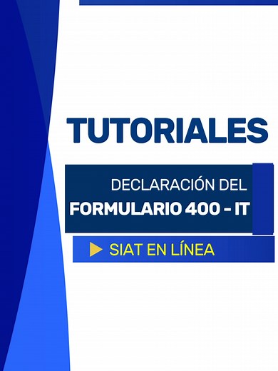 #tutorial I 💻Con la modernización de siat en línea podrás realizar la DECLARACIÓN DE FORMULARIO 400 - IT completamente en línea. #CulturaTributariaBolivia #ServiciodeImpuestosNacionales #UnidosHaciaElBicentenario #declaracionjurada #contribuyentes #Formulario400 #IT