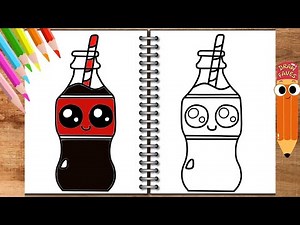 How to Draw a Cute Coca Cola Bottle Easy | Drawing for Kids Step By Step