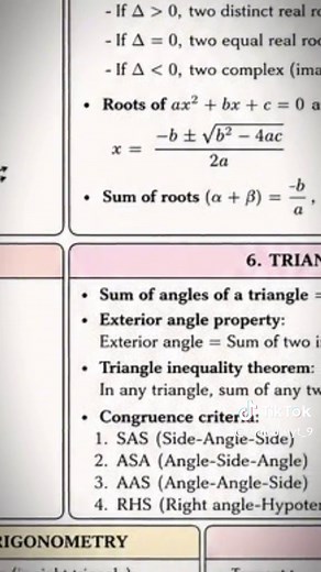 Grade 10 Math Topics and Summative Test Review (Term 1)