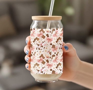 Pink Cow Print Digital Paper, Cute Baby Cow Seamless Pattern, Faux Glitter Bow Farm Animals Background, Nursery Fabric Sublimation Design - Etsy