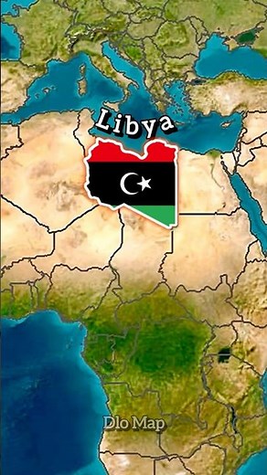 Flag Map of Libya