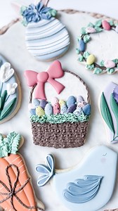 21K views · 286 reactions | Textured Easter Basket狀Add some delightful texture to your Easter basket cookies with this simple yet stunning technique! Pipe and drag lines, allowing space for the icing to set before adding the next lined details. For this look, use thicker icing consistency. #cookiedecorating #springcookies #eastereggcookies #eastercookies #royalicingcookies #easterbasketcookies | Oh Baby Bakery | Facebook