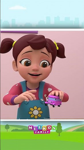 Numbers Song With Colorful Buses #shorts #nurseryrhymes #kidssong #hooplakidz #meekosfamily